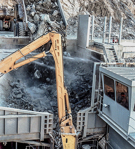 Dump Truck unloading a load of aggregates