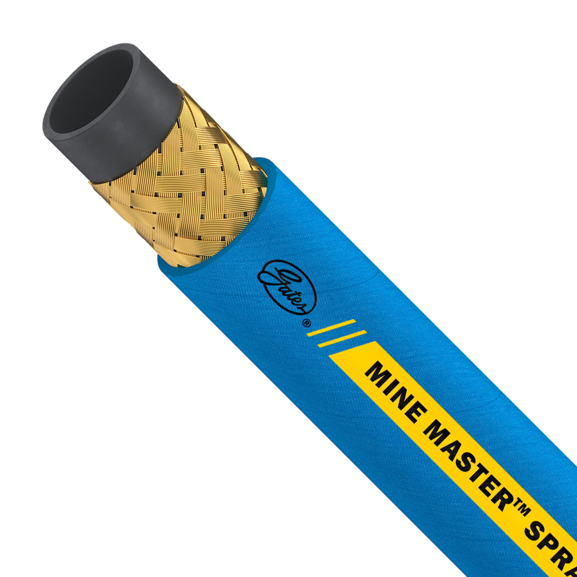 Gates Mine Master™ Spray 1000 hose in blue and yellow.
