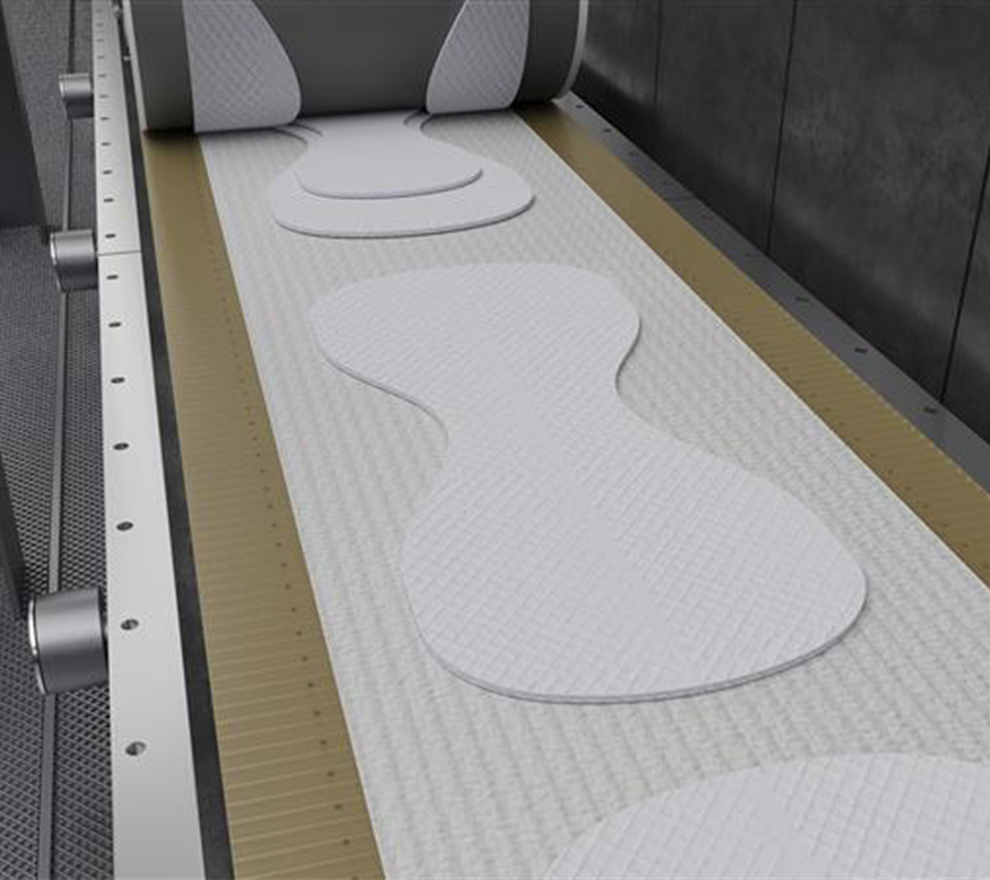 Gates® TPU belts operate a sanitary hygiene product manufacturing machine