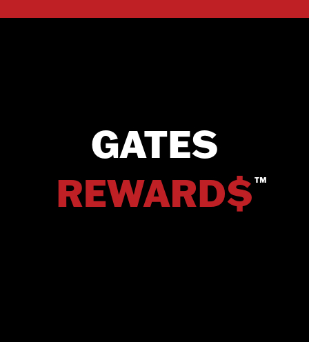 Gates Rewards™ logo with a black background