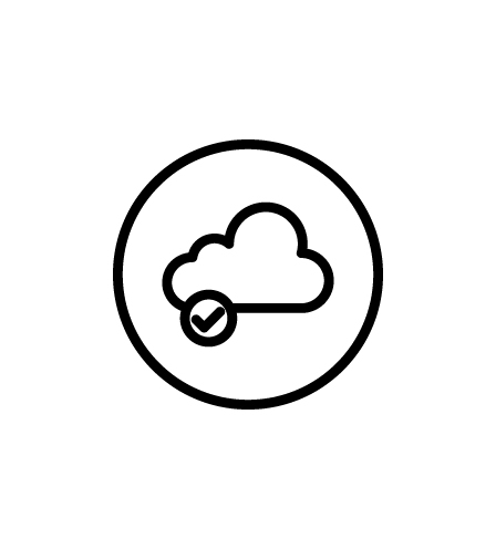 Vector illustration of cloud computing icon with cloud connected symbol.