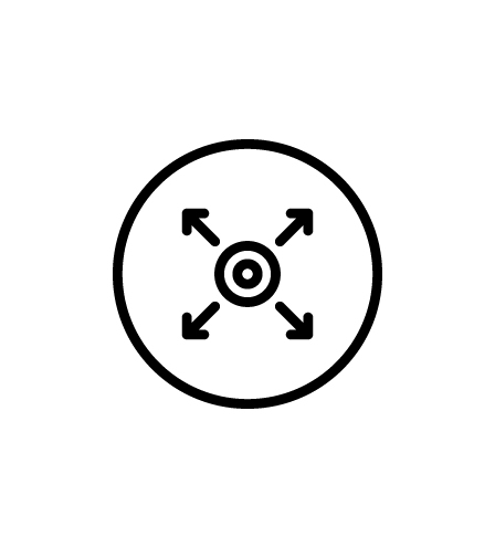Icon representing dimensional stability, consistency and reliability in maintaining shape and form under various conditions.