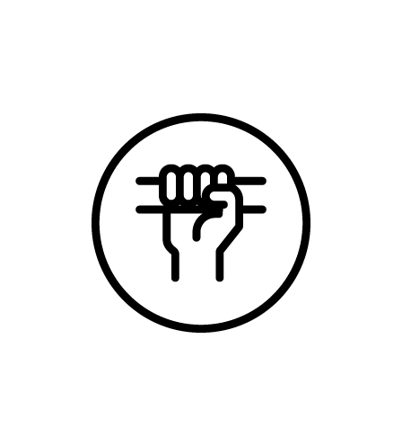 A black and white image of a fist, representing improved ergonomics.