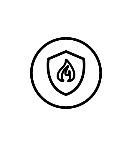 Circle icons with a flame