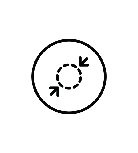 Minimalist logo to represent the feature of smaller diameter.