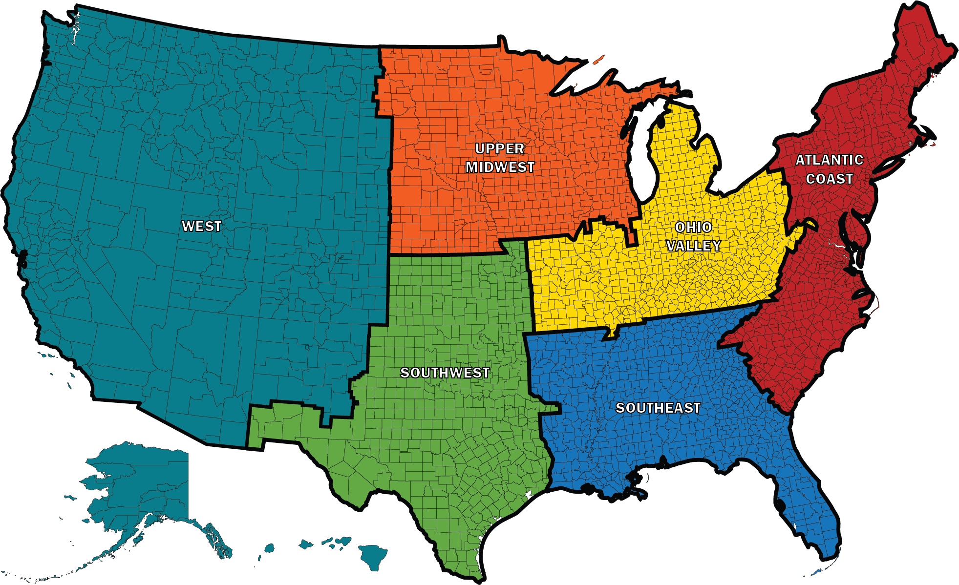 Industrial FP Sales Regions Map