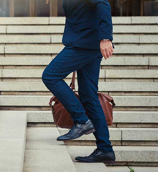 Person climbing stairs