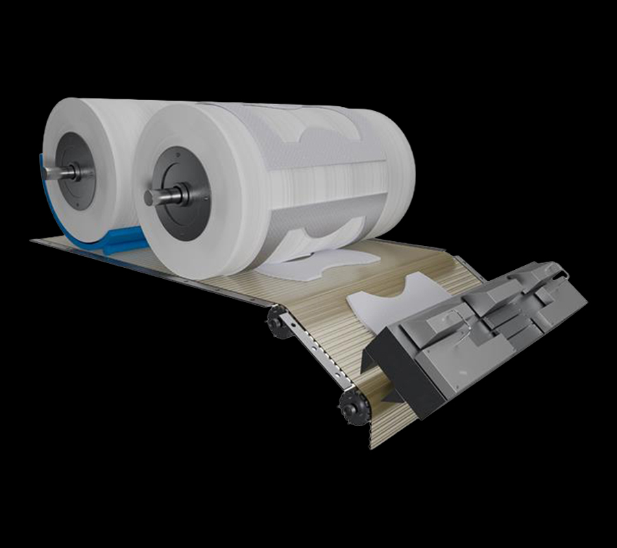 automated production line machine manufacturing sanitary diapers