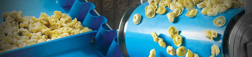 Pasta on conveyor belts